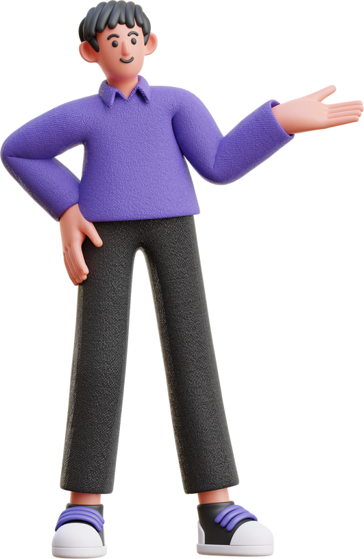 3D Character Male Presentation Pose